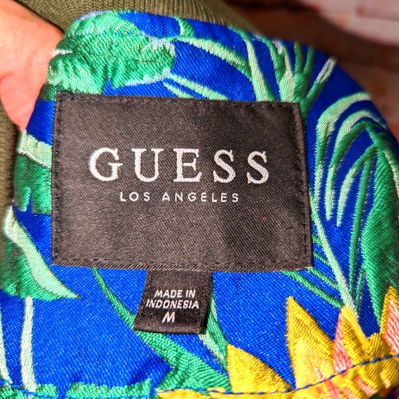 Guess Paradise Jacquard Embroidery Bomber Jacket Medium - Picture 8 of 12